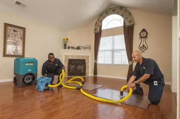 Drying equipment set in a finished room in a Miami, FL home